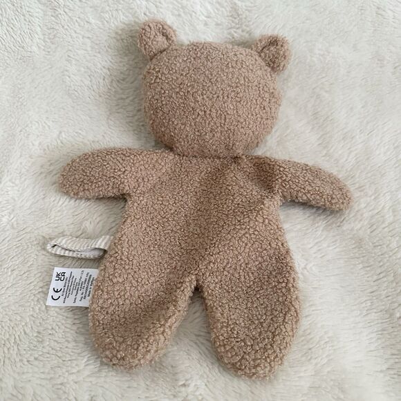 Albetta Creation Tan Teddy Bear Flat Baby Lovey Pacifier Holder 11” Plush Toy - Picture 3 of 6